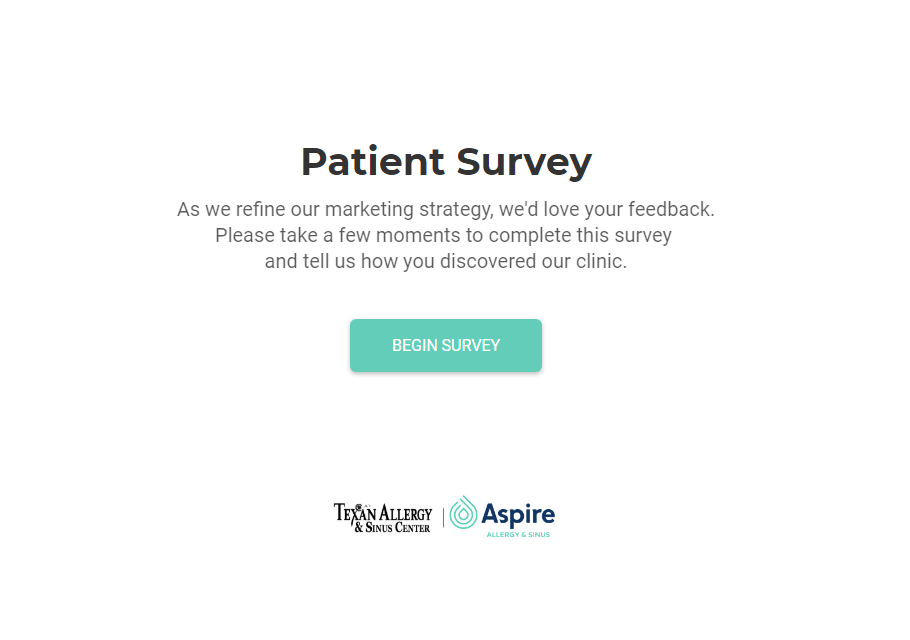 Survey Aspire Allergy & Sinus (Formerly Texan Allergy & Sinus Center)
