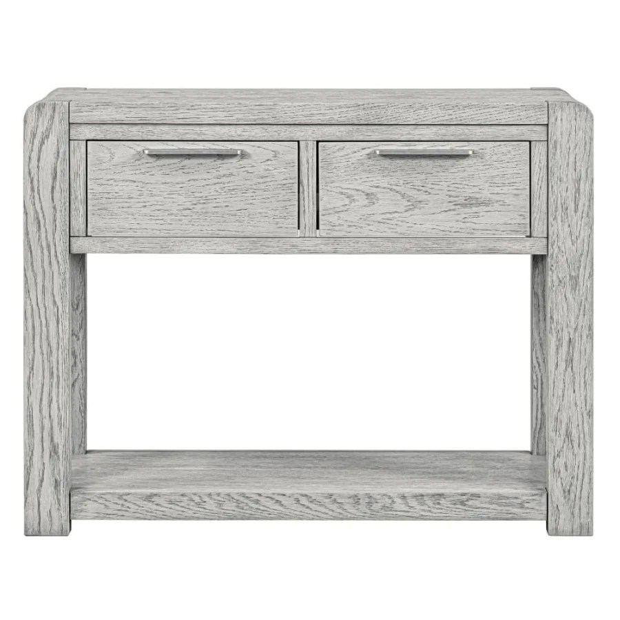 Arezzio Grey Washed Oak Console Table with 2 Drawers Living