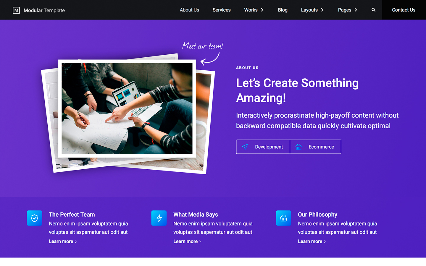 Modular Creative HTML5 Responsive site Template