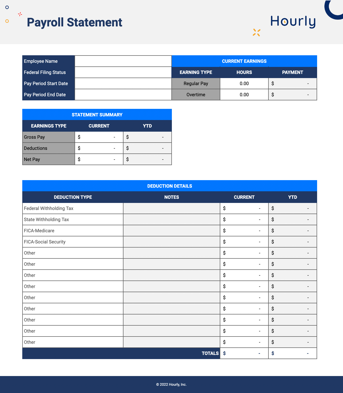 Payroll Sheet Template