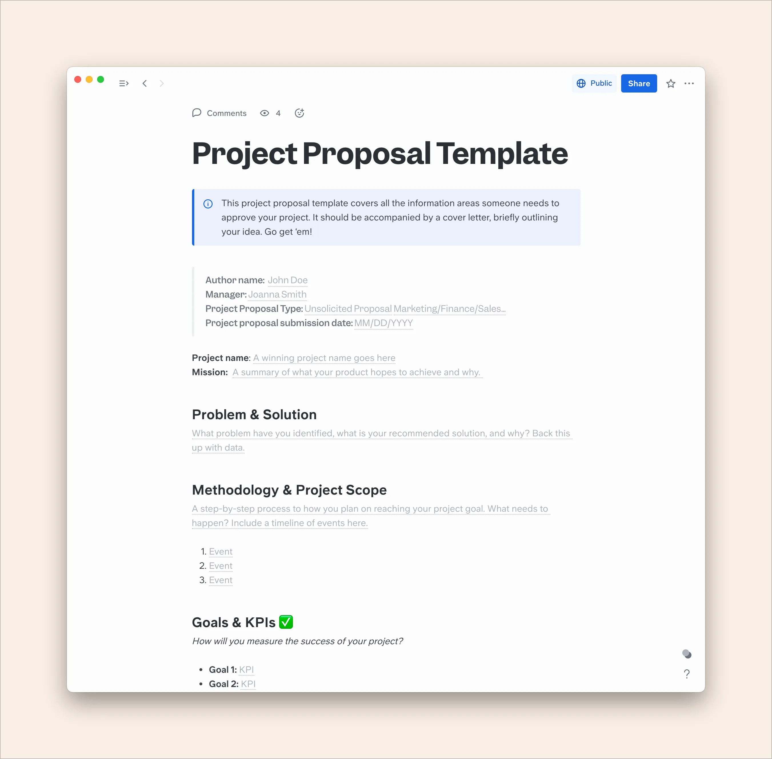 Job Position Proposal Template Sample