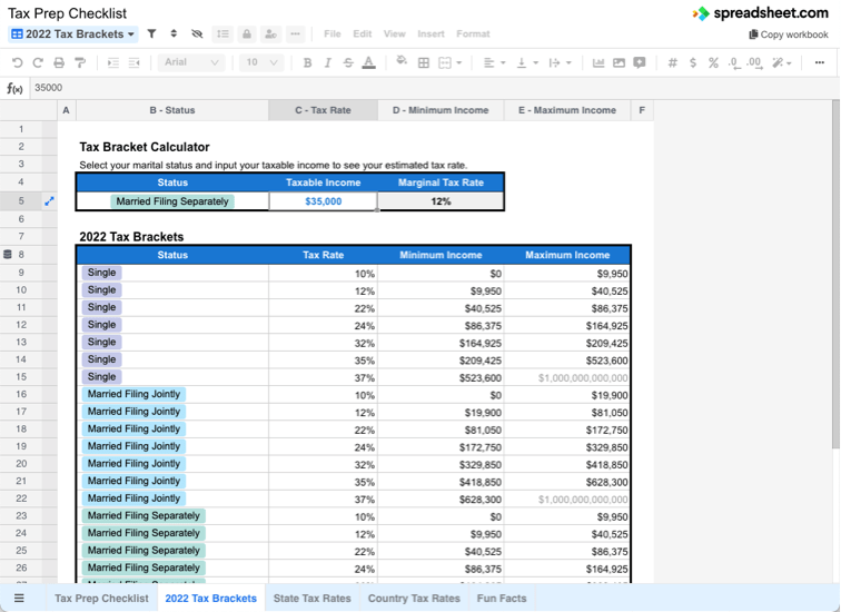 Tax Prep Documents Checklist from H&R Block
