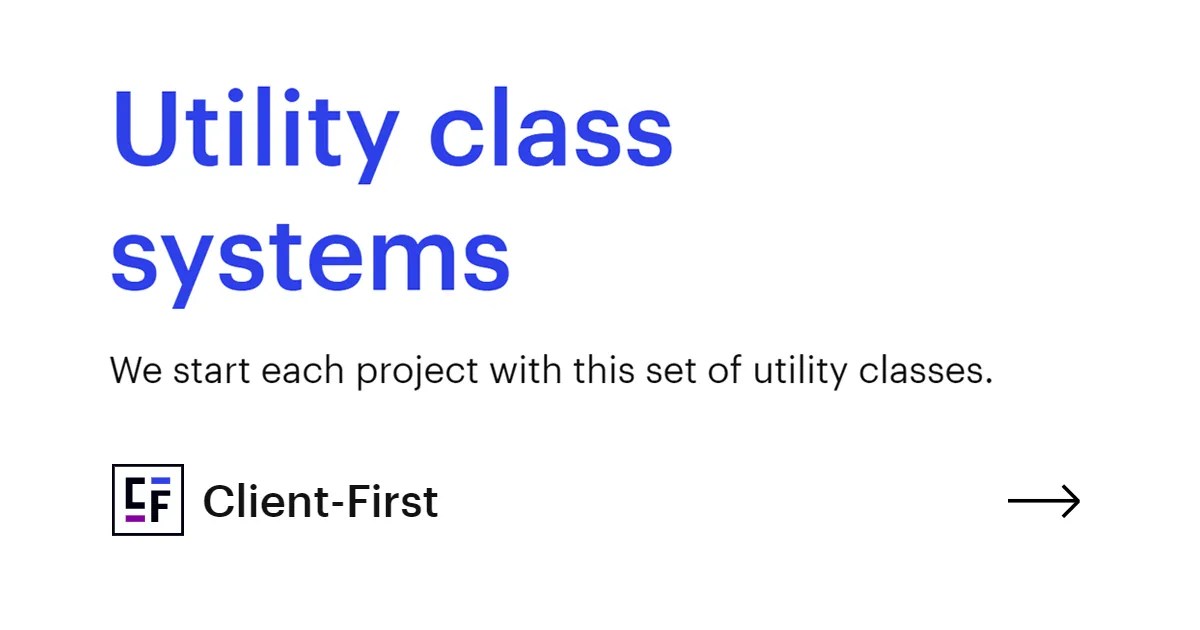 Utility class systems ClientFirst