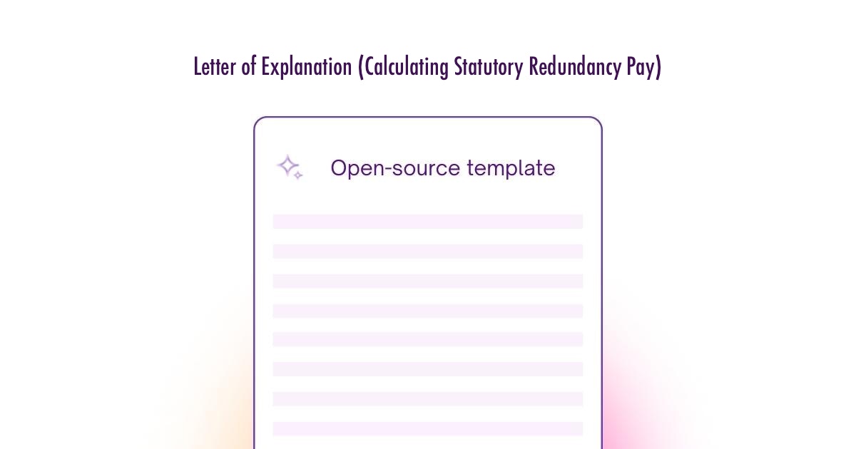 Letter of Explanation (Calculating Statutory Redundancy Pay) Template UK
