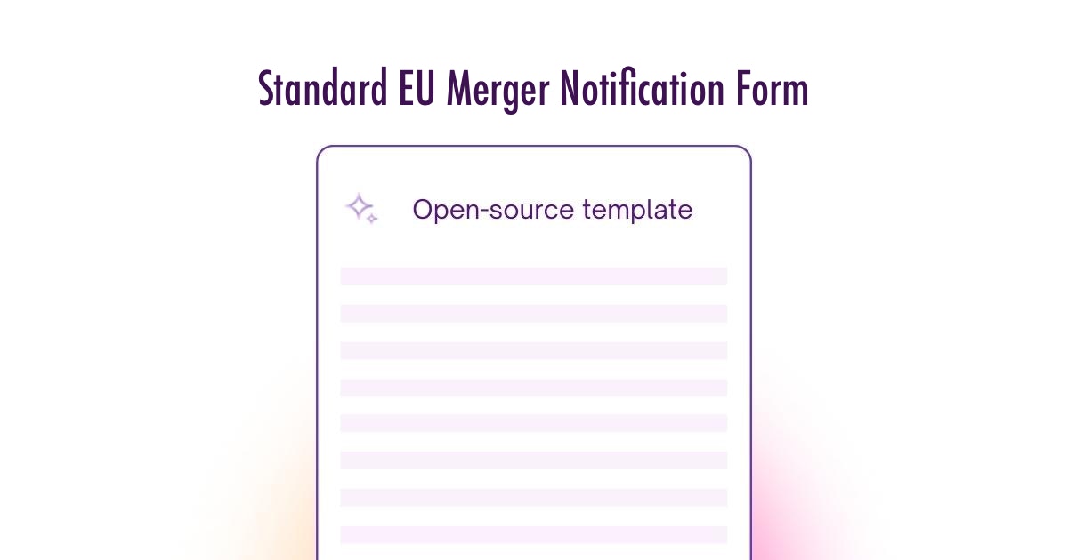 Standard EU Merger Notification Form Template UK
