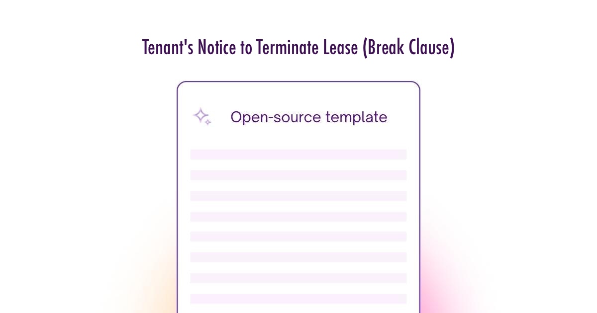 Tenant's Notice to Terminate Lease (Break Clause) Template UK
