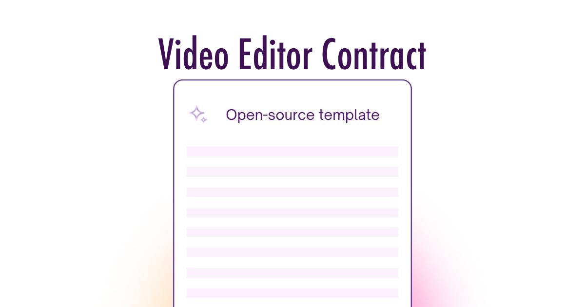 Video Editor Contract Template UK