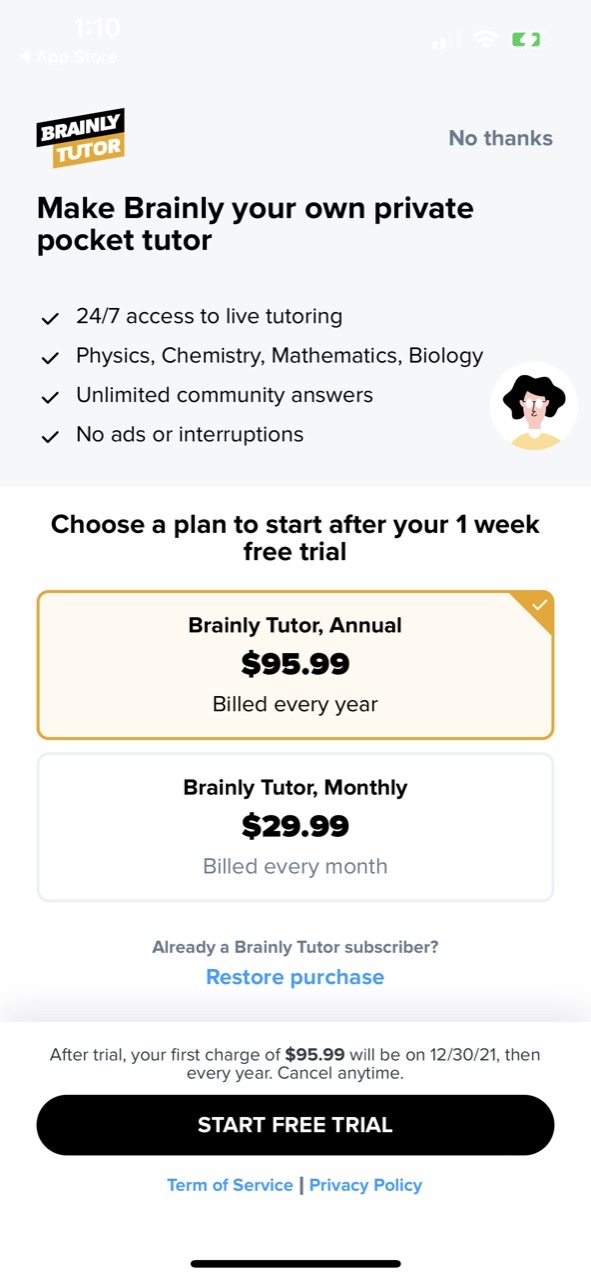 Brainly Math Homework Solver — Paywall Screenshot (900K/mo)