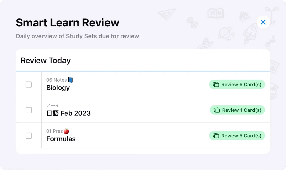 Study Sets — Turn Your Notes into Flashcards Goodnotes