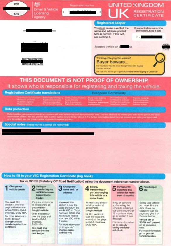 Guide To Complete Driving Licence & DVLA Logbook Change Of Address (V5C