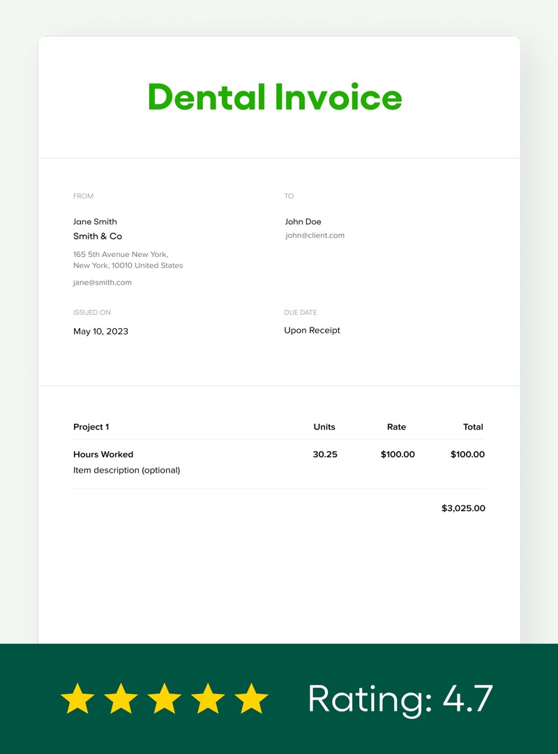 Dental Invoice Template (FREE 2023 Updated) Bonsai