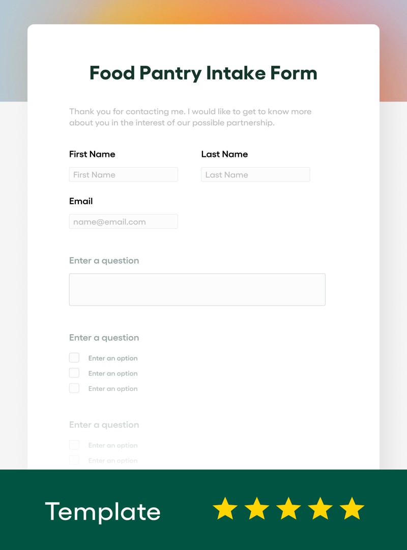 Food Pantry Intake Form Template (FREE 2023 Updated) Bonsai