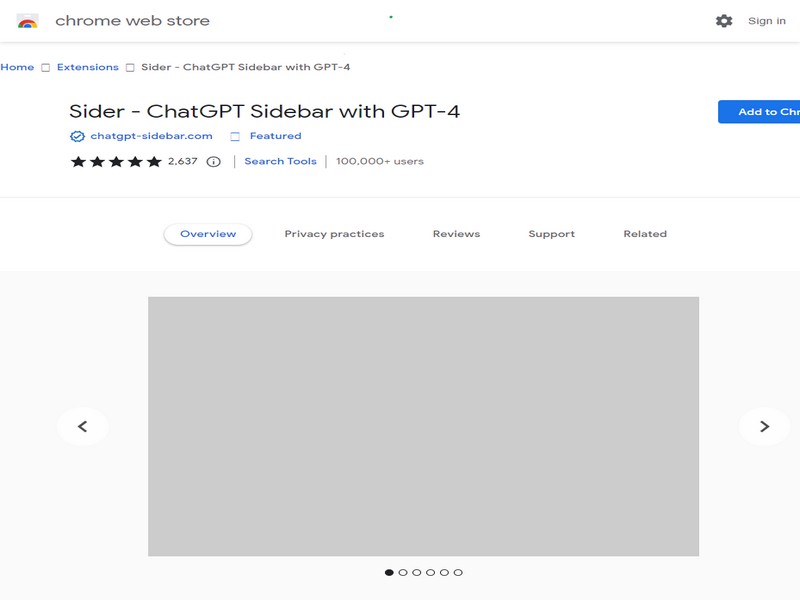 ChatGPT Sidebar Chrome Extension Developer Tools Explore 10,000+ AI