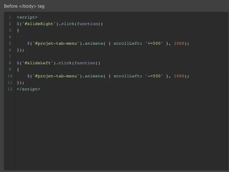 Create horizontal scroll buttons in flow