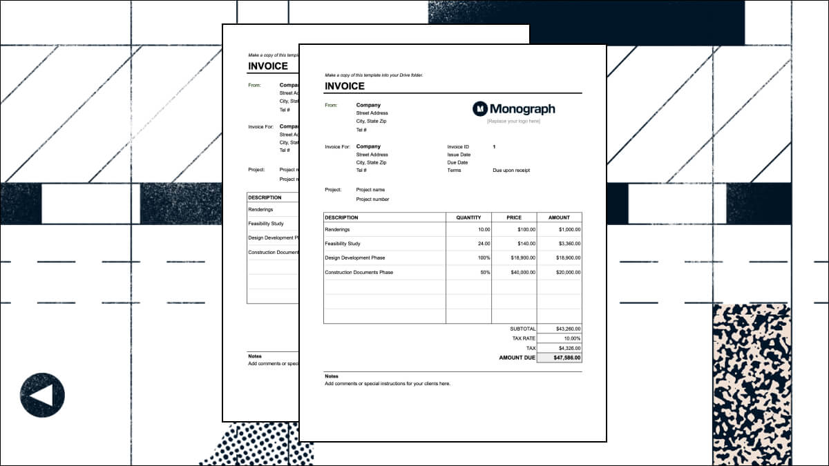 Architect Invoice Template Monograph