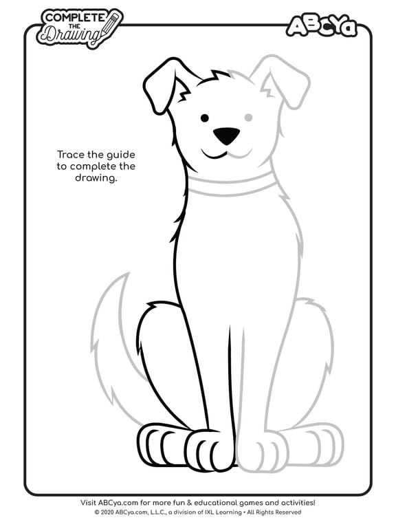 Complete the Drawing Dog • ABCya!