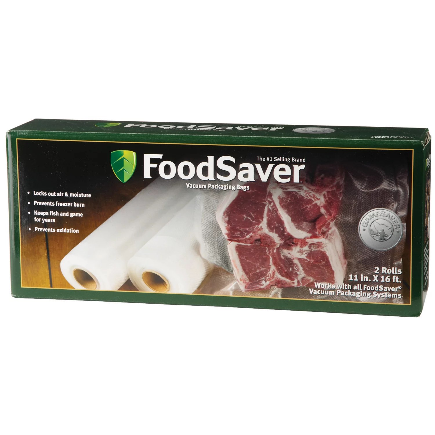 FoodSaver GameSaver® 11" x 16' Vacuum Packaging Bag Rolls 2Pack Academy