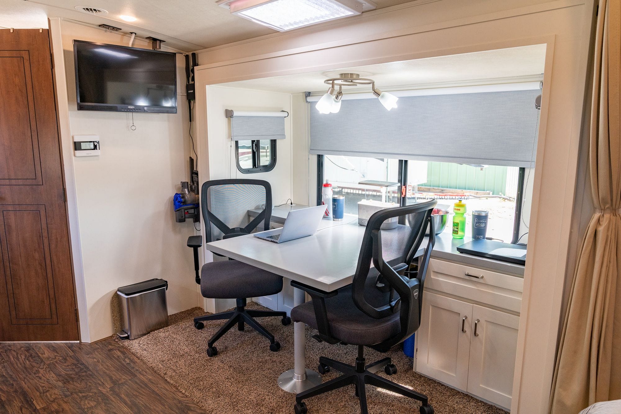 RV Remodel with Ergonomic Workspace Before & After Adventurous Way