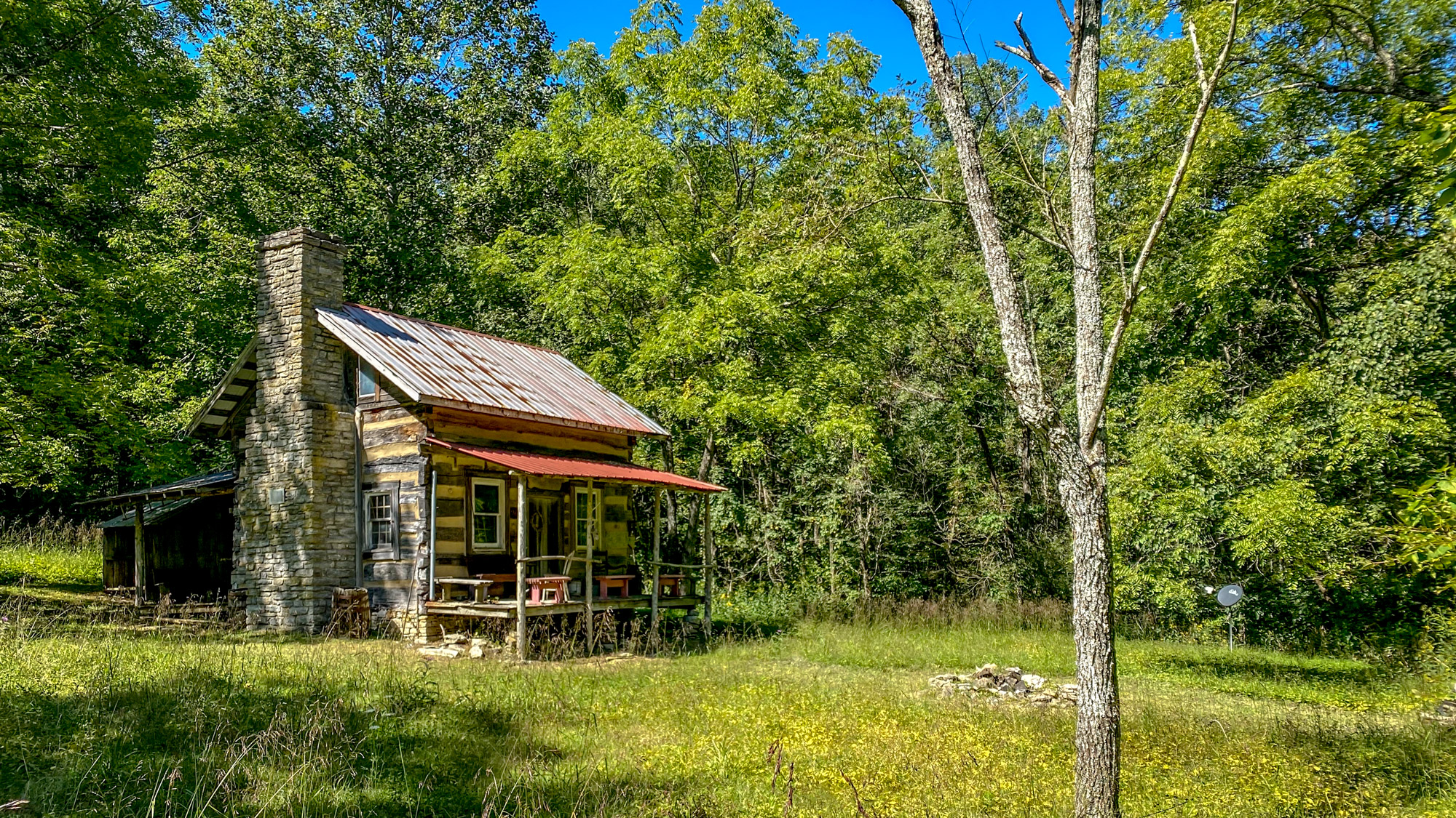 Debt Free, Off Grid Log Cabin. Self reliance Homestead Prepping and