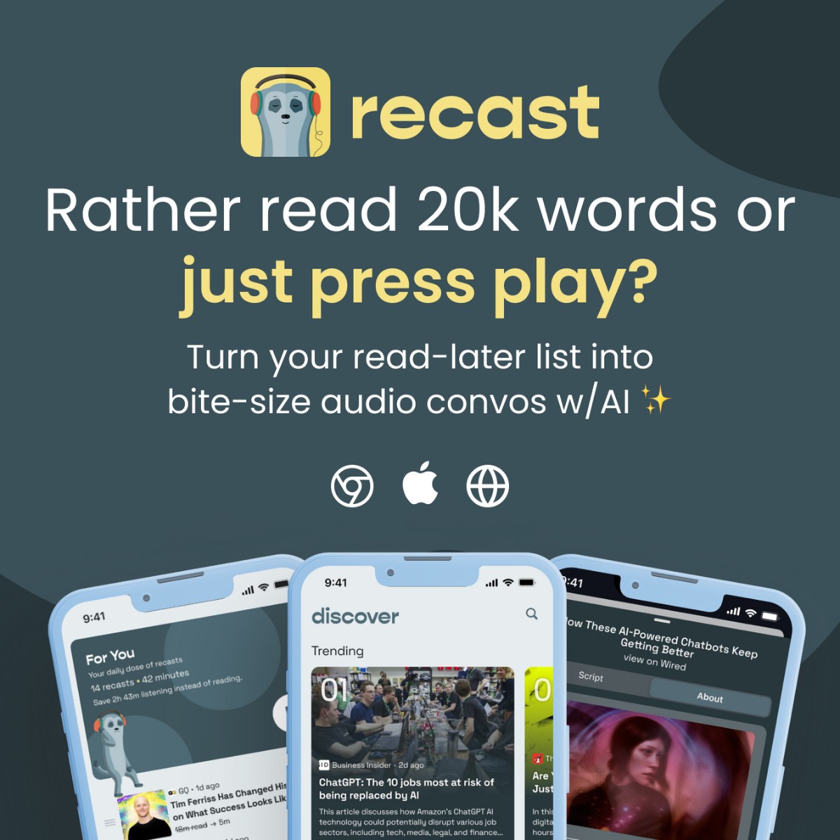 Recast TexttoVoice AI Tool Mridul.Tech