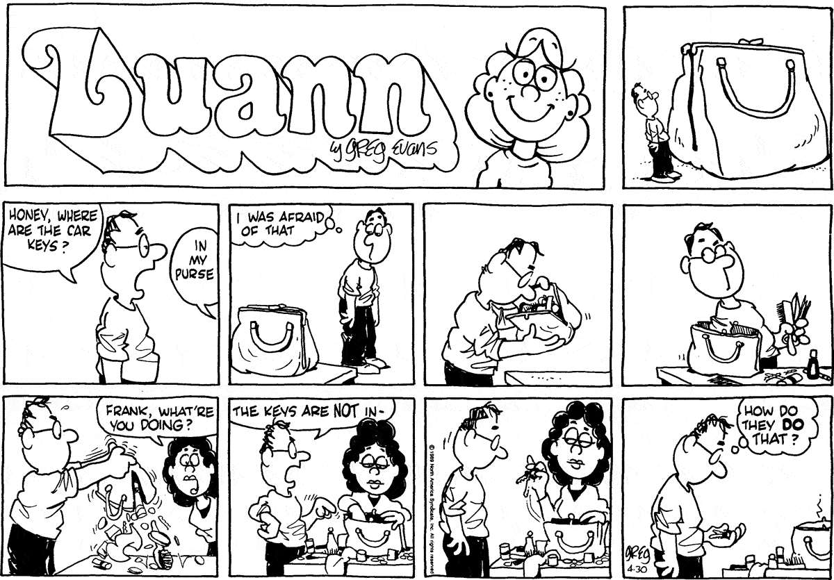 Luann by Greg Evans and Karen Evans for April 30, 1989