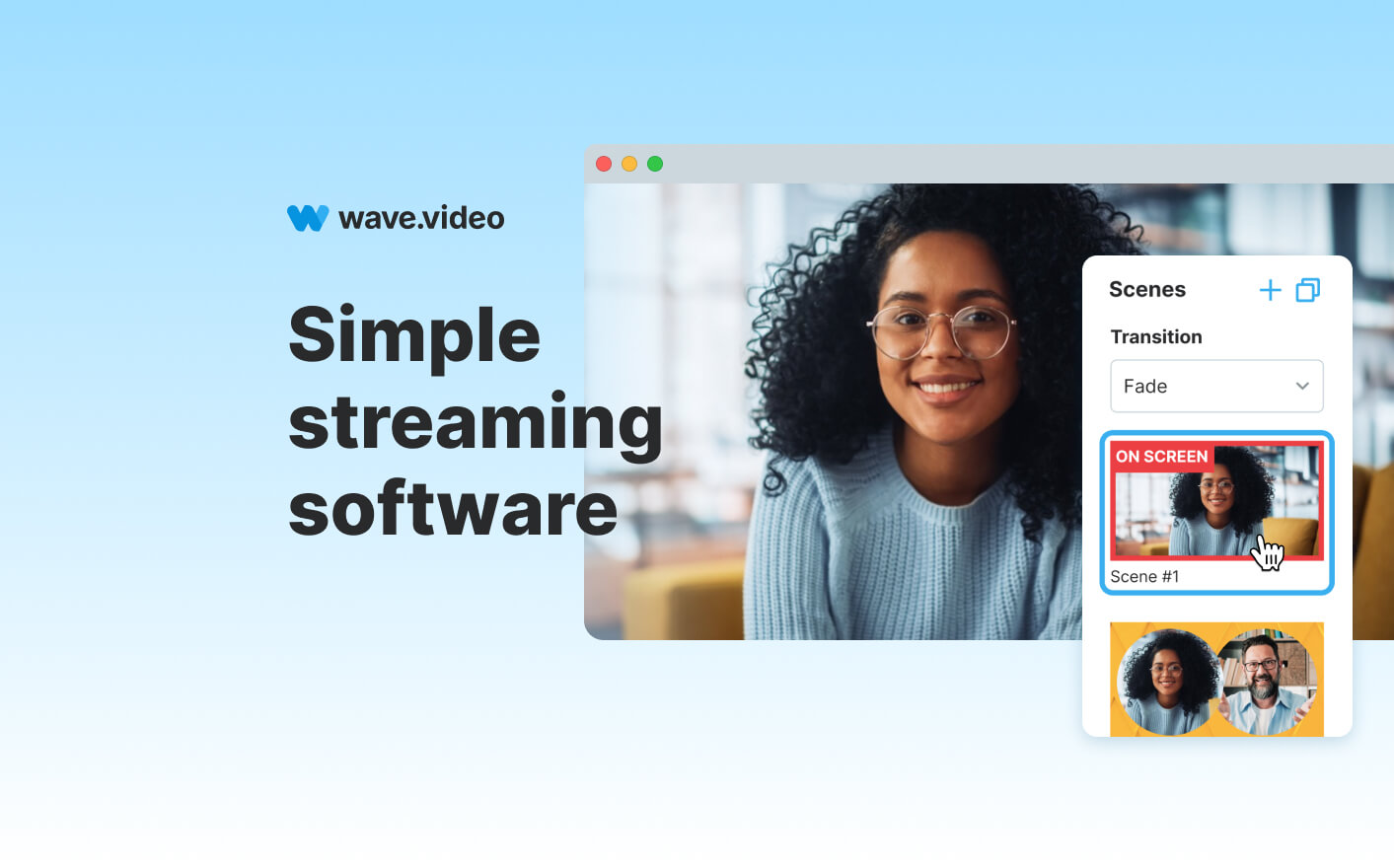 Simple streaming software Wave.video