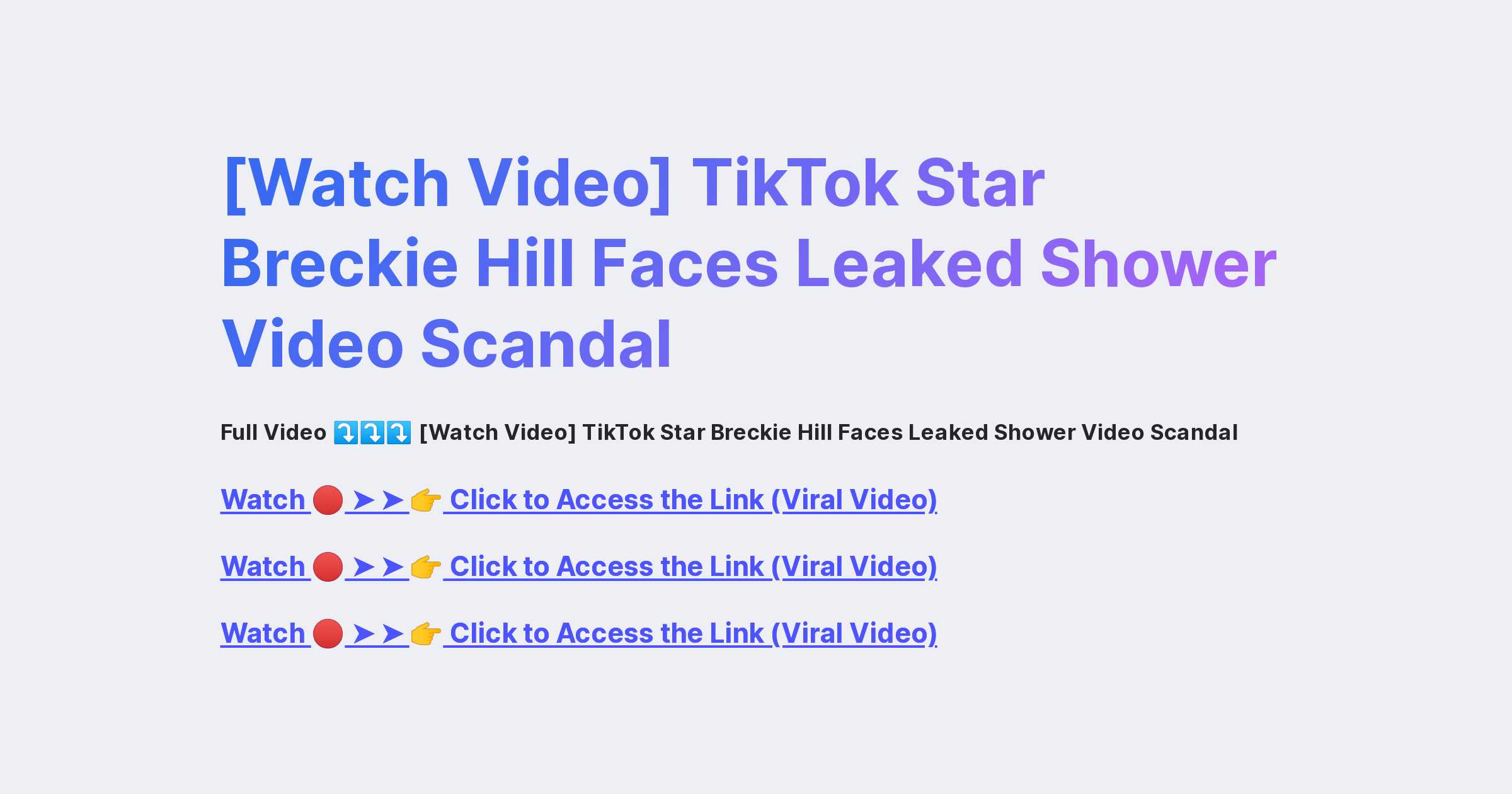 [Watch Video] TikTok Star Breckie Hill Faces Leaked Shower Video Scandal