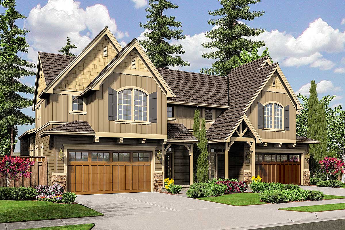 High Ceiling Duplex with Options 6984AM Architectural Designs