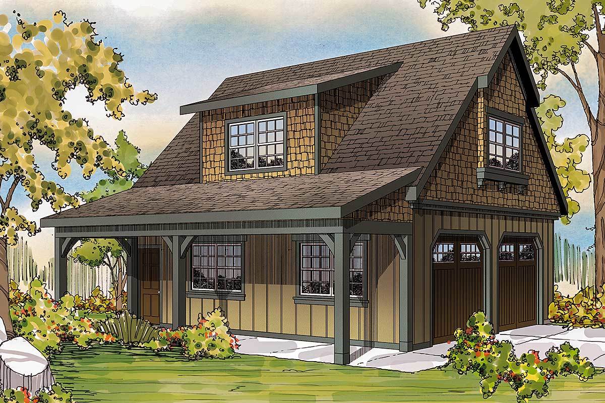 Craftsman 2 Car Garage Plan With Storage 72776DA Architectural