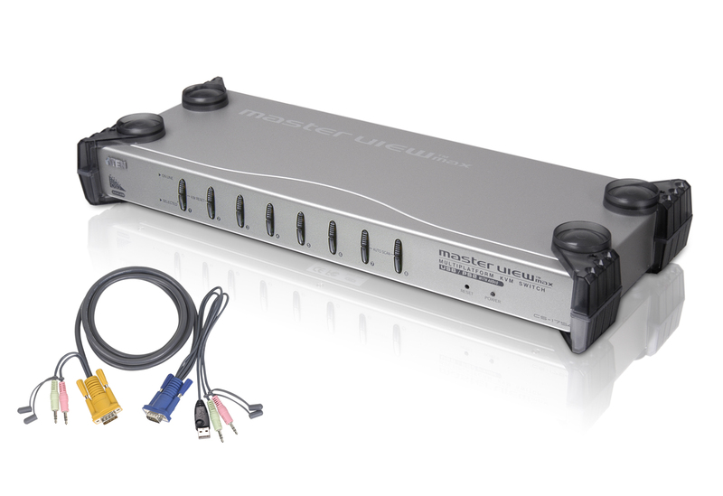 8Port PS/2USB KVM Switch w/ 8PS/2 Cables CS1758KIT, ATEN Rack