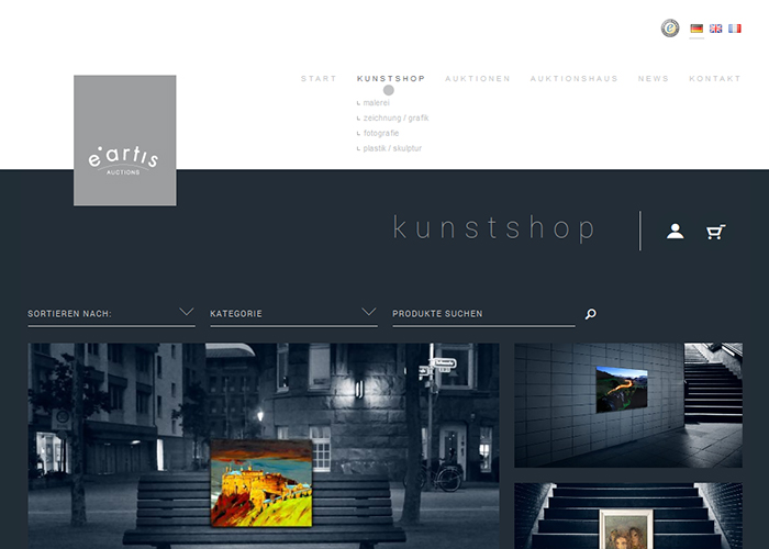 e.artis online fine art auctions Awwwards Nominee