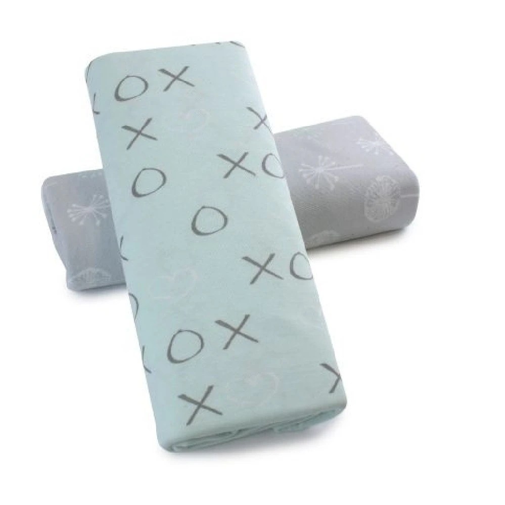 Bubba Blue Bamboo Mint Meadow Jersey Wrap 2 Pack Swaddles Baby