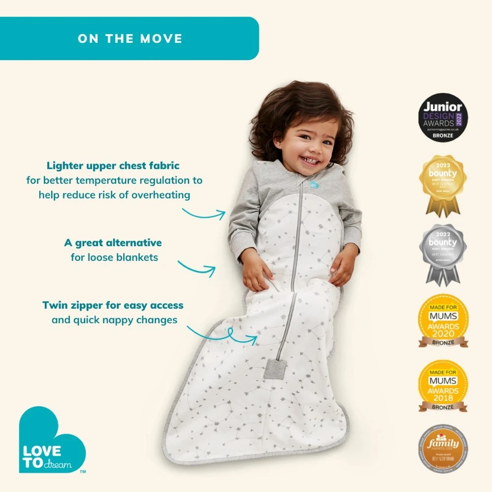 Love To Dream Sleeping Bag 0.2 Tog Daydream Grey 1836 Months Baby