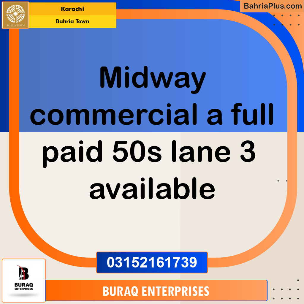 Commercial Plot for Sale in Midway A Commercial Bahria Town, Karachi