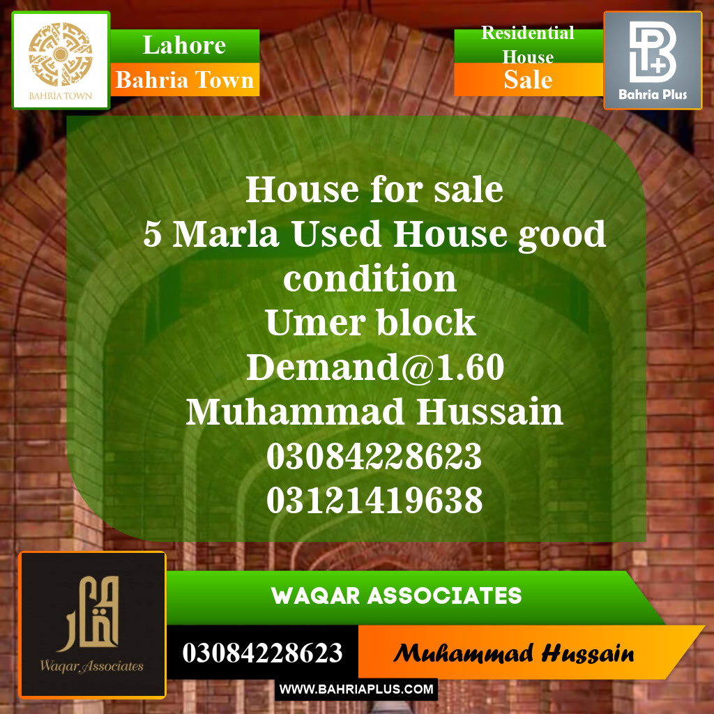 Residential House for Sale in Sector B Umer Block Bahria Town