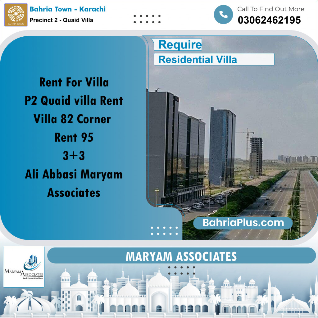 200 Sq. Yards Residential Villa for Rent in Precinct 2 Quaid Villa