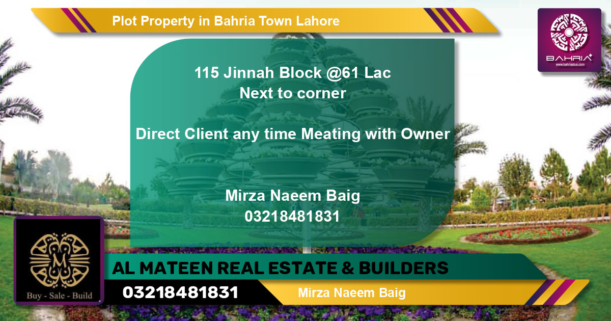 Residential Plot for Sale in Bahria Town, Lahore (BP16572) Bahria Plus