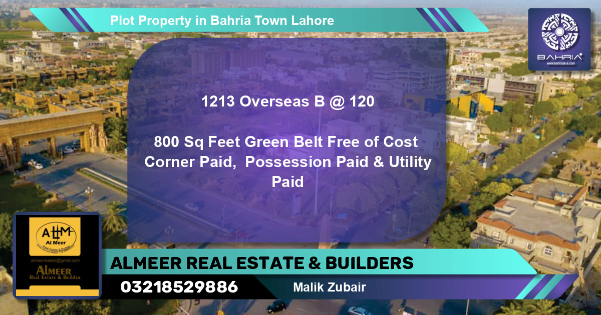 Residential Plot for Sale in Bahria Town, Lahore (BP19368) Bahria Plus