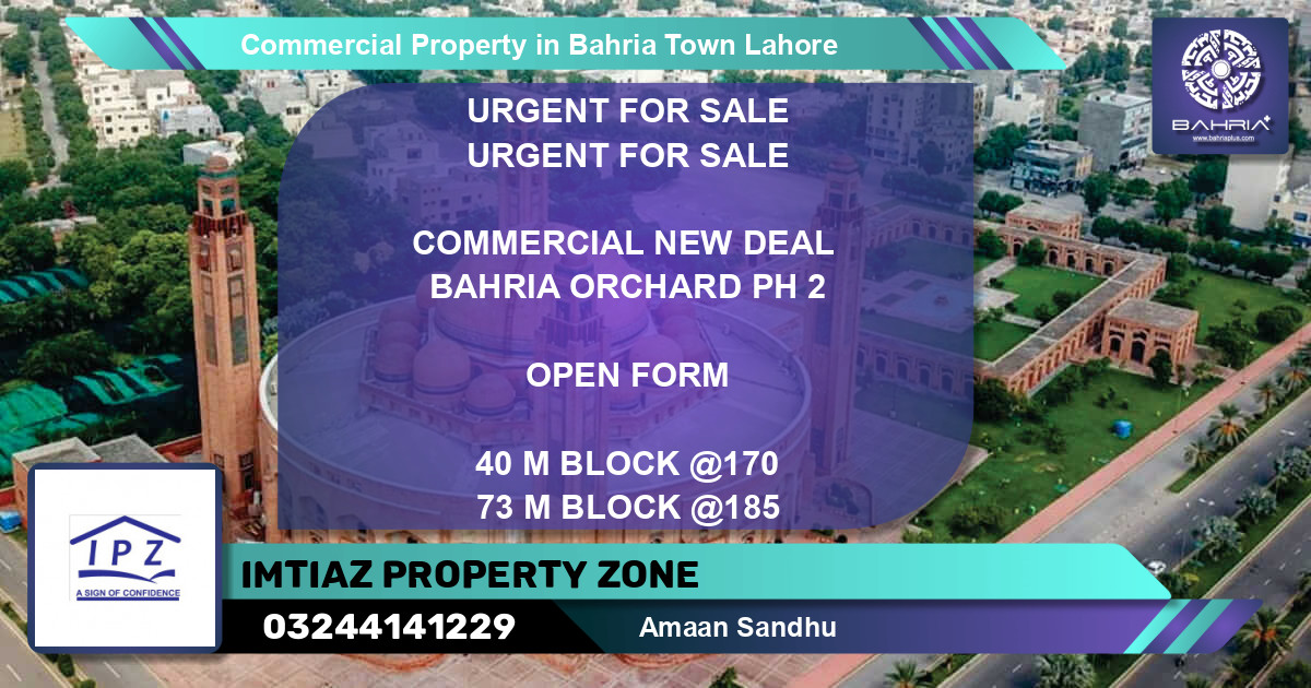 Commercial Property for Sale in Bahria Town, Lahore (BP35983