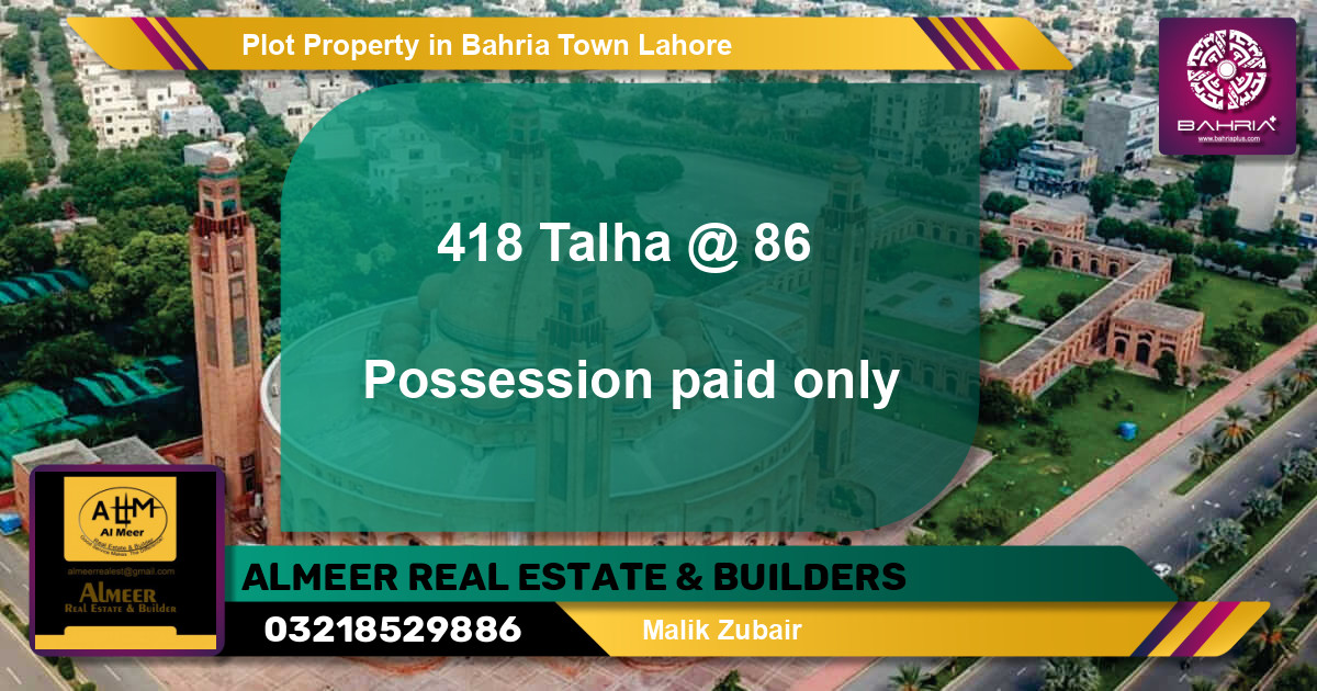 Residential Plot for Sale in Bahria Town, Lahore (BP41753) Bahria Plus