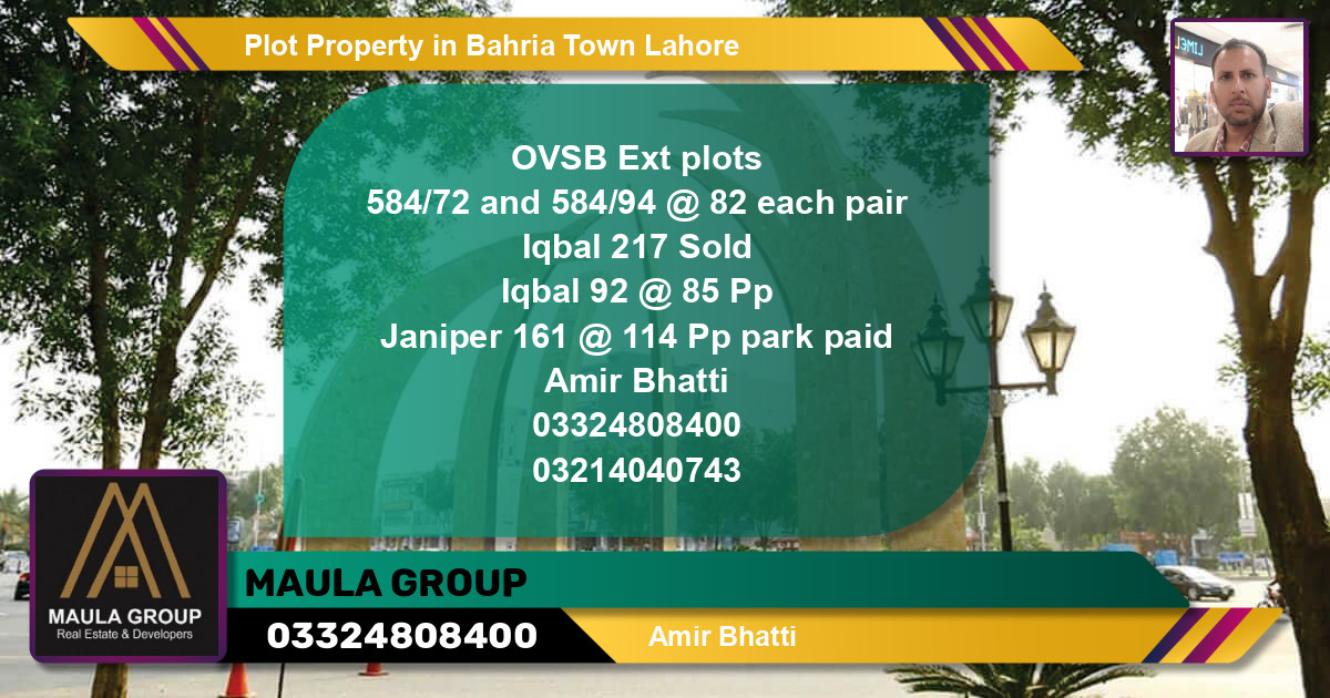 Residential Plot for Sale in Bahria Town, Lahore (BP7555) Bahria Plus