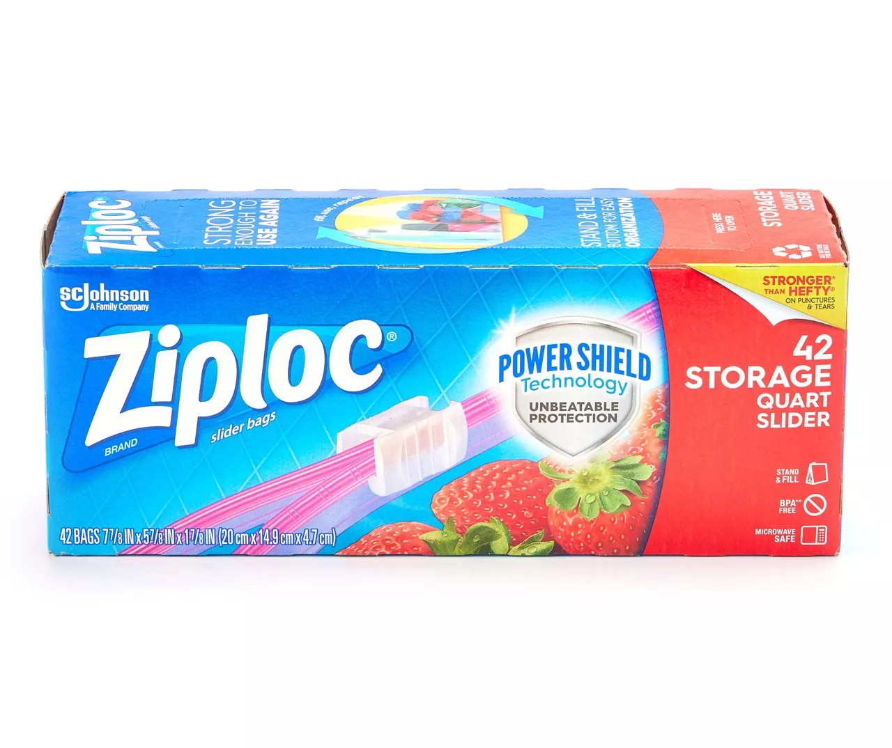 Ziploc Ziploc Slider Storage Quart Bags with Power Shield Technology, 42 Count Big Lots