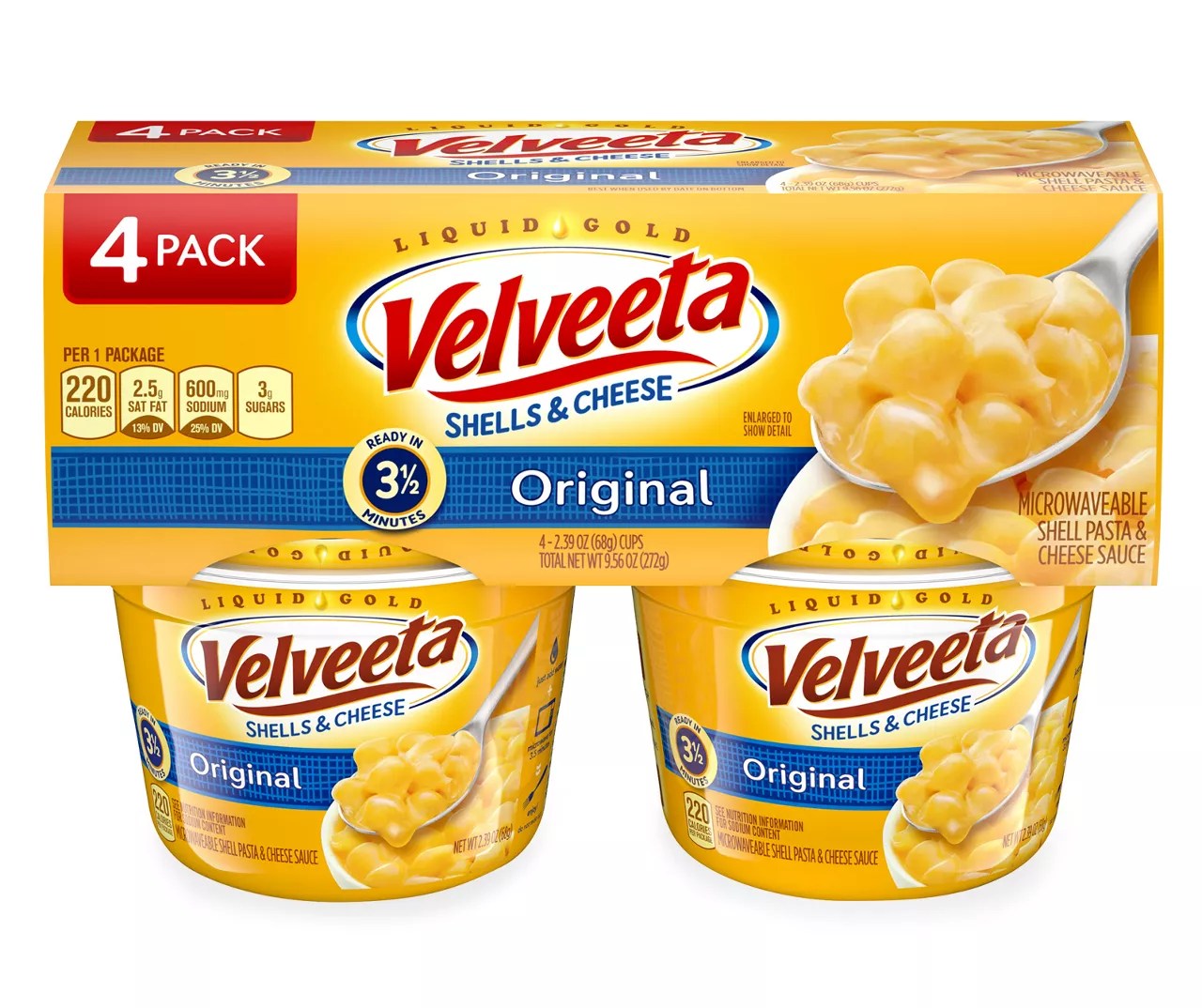 Velveeta Velveeta 4 Pack Original Shells & Cheese 4 2.39 oz Cups