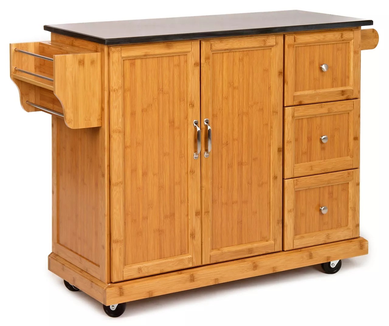 Bamboo 2Door Kitchen Cart with 3Drawers Big Lots