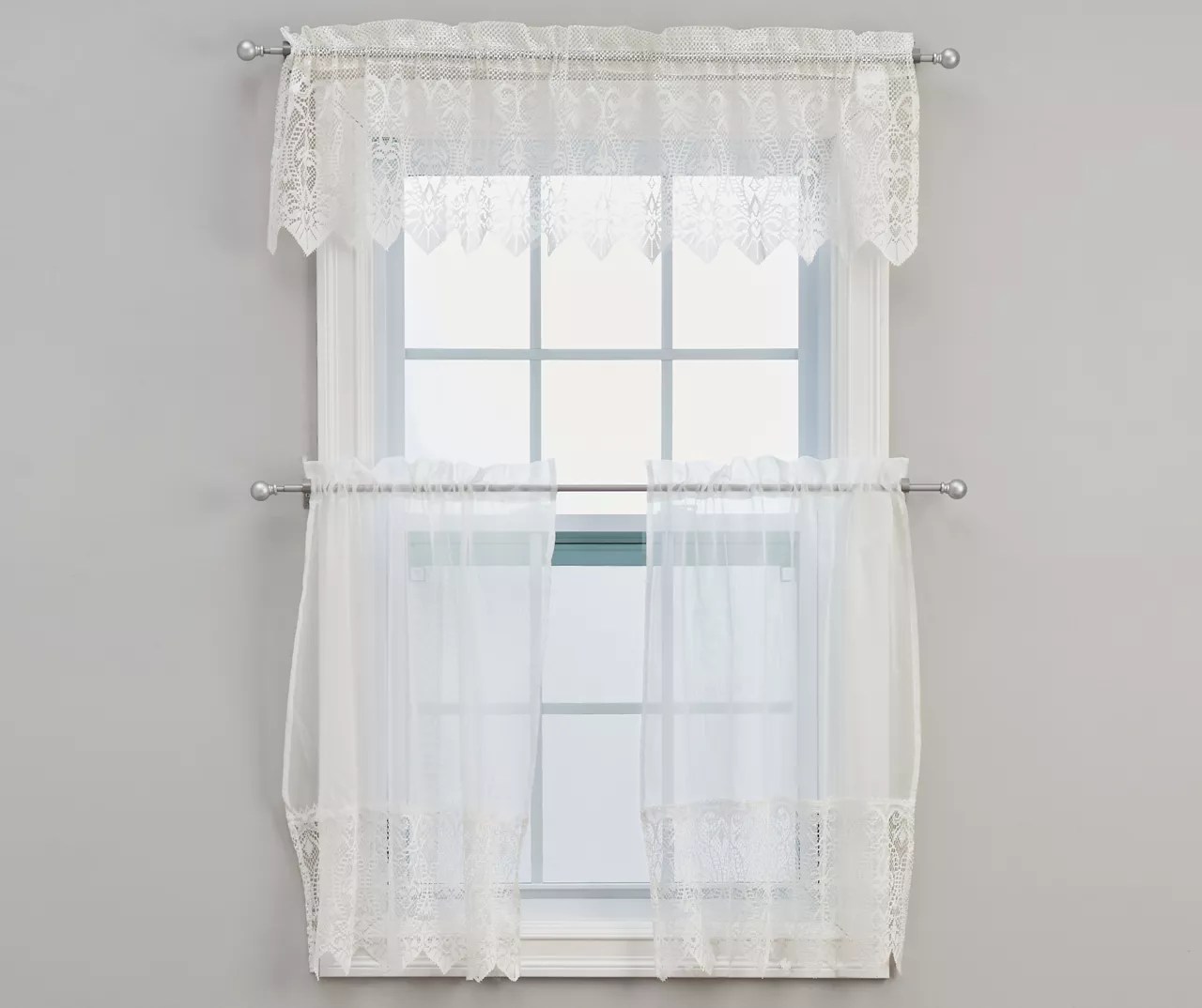 Living Colors Living Colors Kitchen Tier and Valance 3Piece Set Big Lots