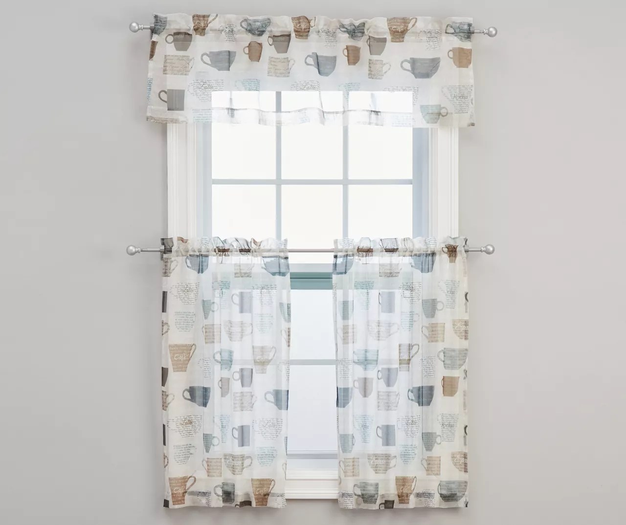 Living Colors Living Colors Kitchen Tier and Valance 3Piece Set Big Lots