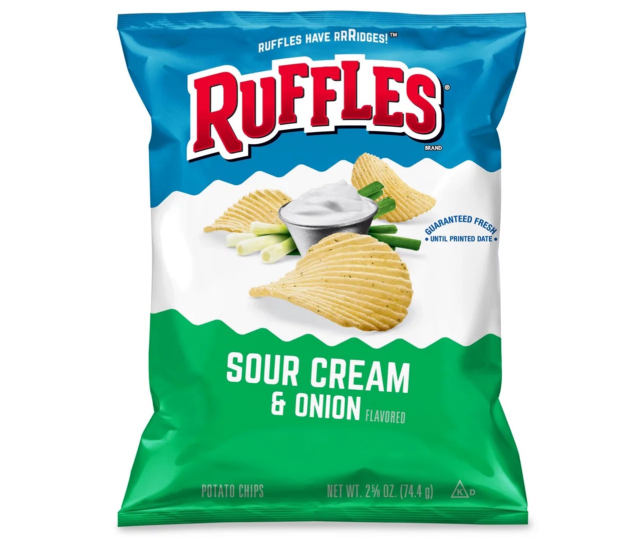 Ruffles Ruffles Potato Chips Sour Cream and Onion 2.625 Oz Big Lots