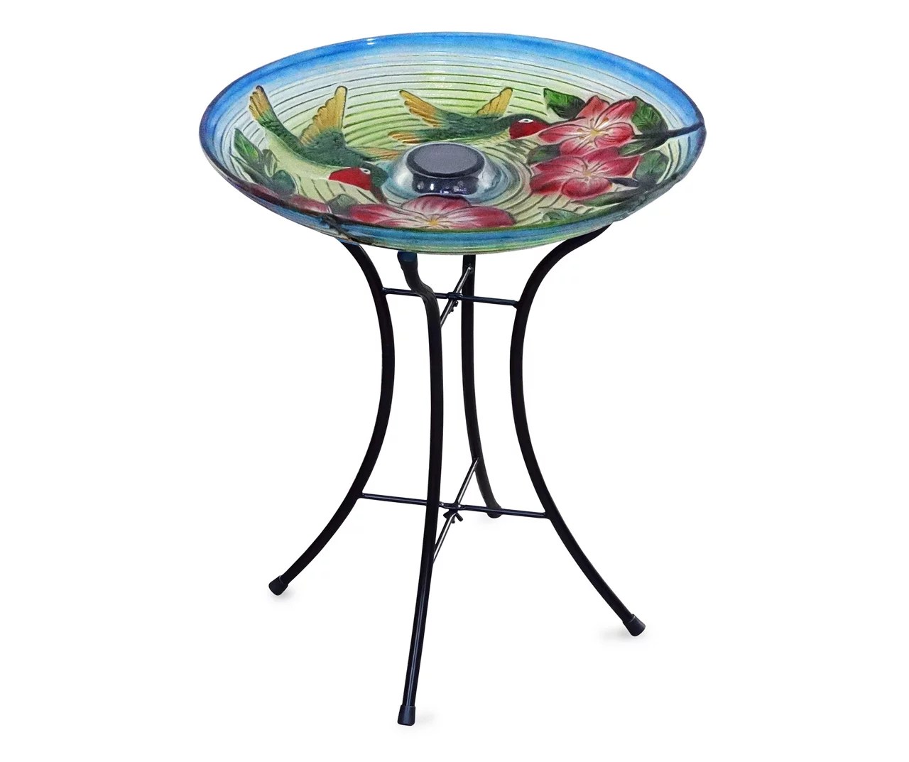Wilson & Fisher Solar Hummingbird Glass Bird Bath Big Lots