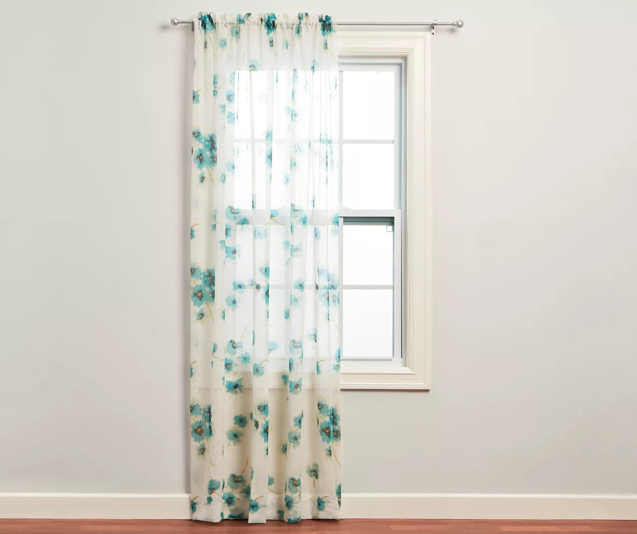 Just Home Just Home Crushed Voile Sheer Patterned Rod Pocket Curtain