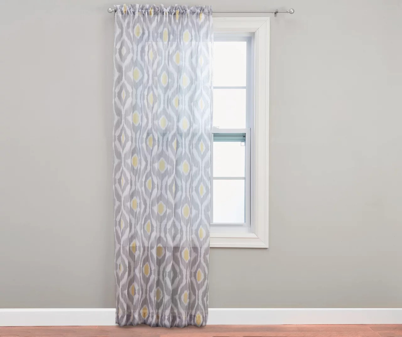 Just Home Just Home Crushed Voile Sheer Patterned Rod Pocket Curtain